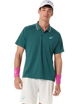 ASICS - Teal Polyester Regular Polo T-Shirt