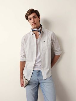 The Bear House - White Cotton Slim Shirt