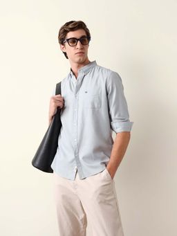 The Bear House - Blue Cotton Slim Shirt