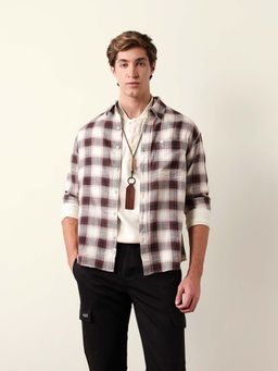 The Bear House - Brown Cotton Oversized Shirt