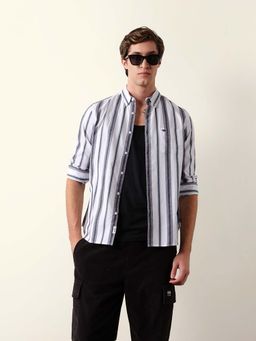 The Bear House - White Cotton Slim Shirt