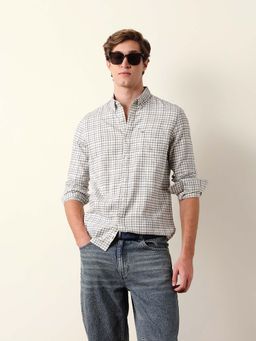 The Bear House - White Cotton Slim Shirt