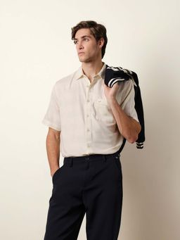 The Bear House - White Cotton Relaxed Shirt