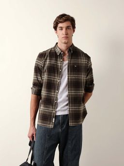 The Bear House - Olive Cotton Slim Shirt