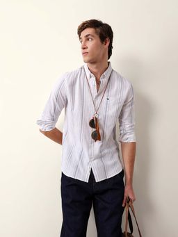 The Bear House - White Cotton Slim Shirt