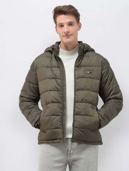 U.S. POLO ASSN. - Green Nylon Regular Puffer Jacket