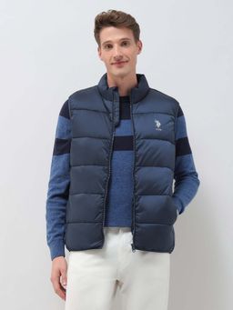 U.S. POLO ASSN. - Blue Nylon Regular Puffer Jacket