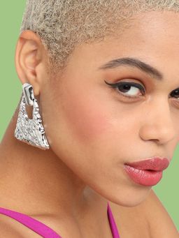 Sohi - Women Silver-Plated Contemporary Drop Earrings