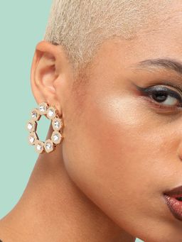 Sohi - Gold-Toned Contemporary Gold Plated Studs Earrings