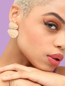 Sohi - Gold Plated Contemporary Studs Earrings