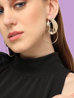 Sohi - Gold-Toned Contemporary Drop Earrings