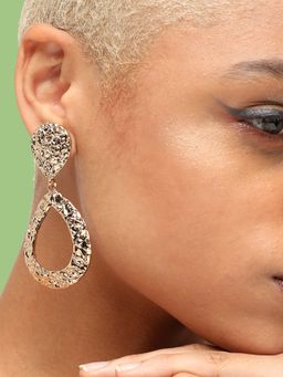 Sohi - Gold-Toned Gold Plated Contemporary Drop Earrings