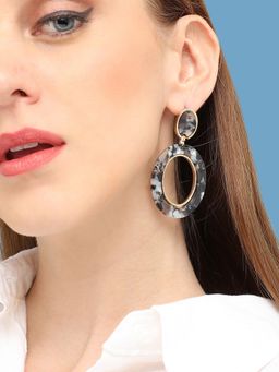 Sohi - Grey Gold-Plated Geometric Drop Earrings