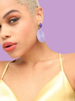 Sohi - Purple Circular Drop Earrings