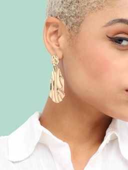 Sohi - Women Gold Plated Contemporary Drop Earrings