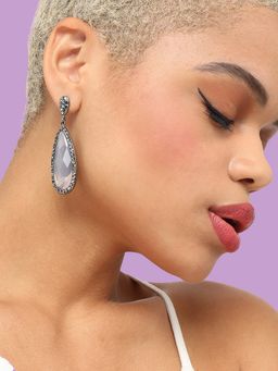 Sohi - Blue Gold- Plated Geometric Drop Earrings