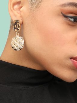Sohi - Gold-Plated Geometric Shaped Drop Earrings