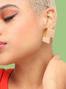 Sohi - Women Gold-Plated Contemporary Drop Earrings