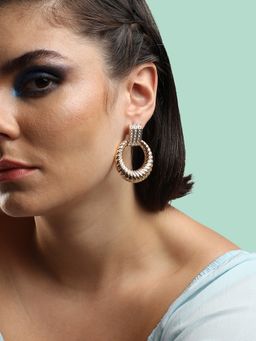 Sohi - Gold-Toned Contemporary Drop Earrings