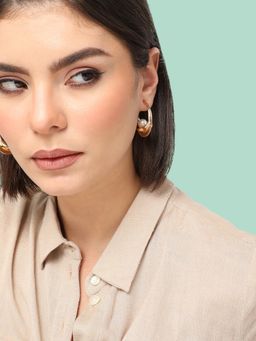 Sohi - Gold-Toned Gold Plated Contemporary Half Hoop Earrings