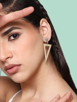 Sohi - Gold-Toned Gold Plated Contemporary Drop Earrings