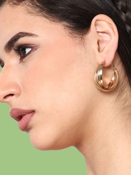 Sohi - Gold-Toned Contemporary Drop Earrings