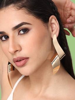 Sohi - Gold-Toned Contemporary Drop Earrings