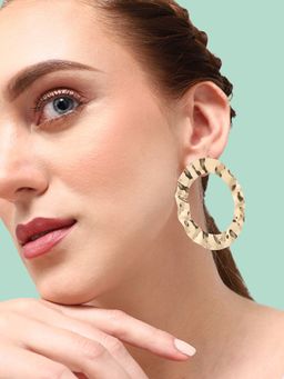 Sohi - Gold Contemporary Studs Earrings
