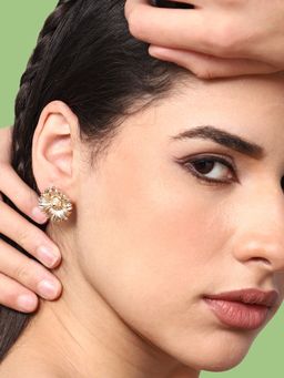 Sohi - Gold-Toned Contemporary Studs Earrings