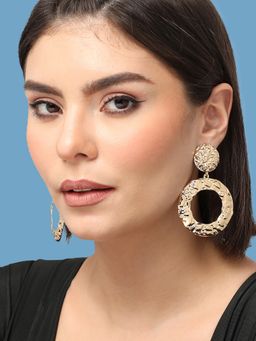 Sohi - Gold-Toned Contemporary Drop Earrings