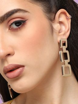 Sohi - Gold-Toned Gold Plated Contemporary Drop Earrings