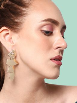 Sohi - Gold-Toned Gold Plated Contemporary Drop Earrings