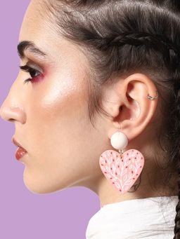Sohi - Pink Contemporary Drop Earrings