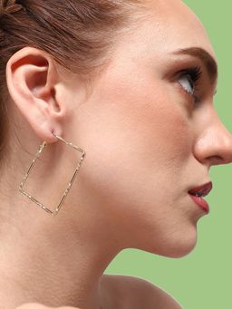 Sohi - Gold-Toned Gold Plated Contemporary Hoop Earrings