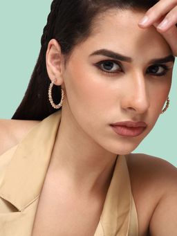 Sohi - Gold-Toned Contemporary Drop Earrings