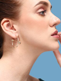 Sohi - Gold-Toned Contemporary Half Hoop Earrings