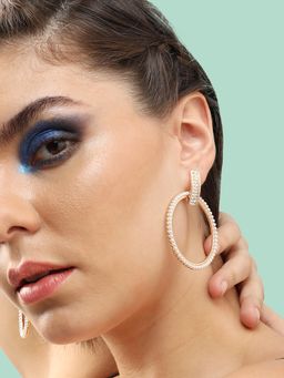 Sohi - Gold-Toned Contemporary Hoop Earrings