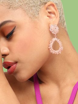 Sohi - Rose Gold Plated Contemporary Drop Earrings