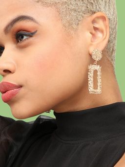 Sohi - Gold Plated Contemporary Drop Earrings