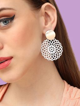 Sohi - Gold-Plated White Contemporary Drop Earrings