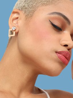 Sohi - Gold-Plated Square Studs Earrings