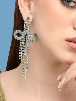 Sohi - Blue Gold Plated Contemporary Drop Earrings
