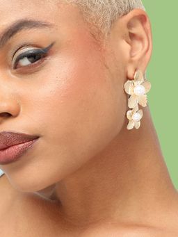 Sohi - Gold-Toned Floral Drop Earrings
