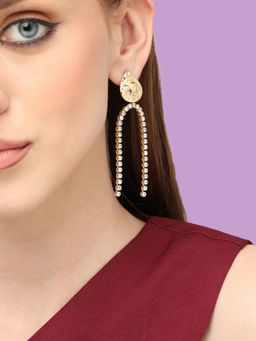 Sohi - Women Gold Plated Contemporary Drop Earrings