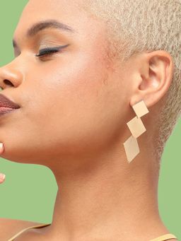 Sohi - Gold-Toned Gold Plated Contemporary Drop Earrings