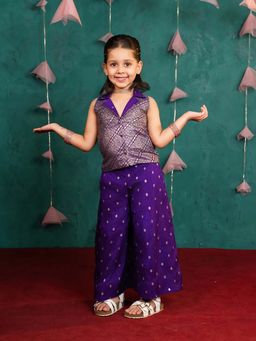 JILMIL - Purple Sleeveless Blazer with Palazzo