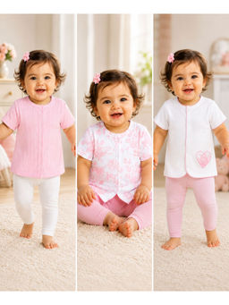 My Milestones - Half Sleeves Petit Fleur Multi-Color T-shirts (Pack of 3)