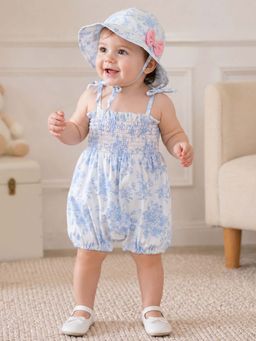 My Milestones - Toile Belle Blue Romper and Hat