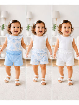 My Milestones - Petit Bleu Multi-Color Shorts (Pack of 3)