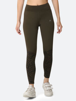 Fitleasure - Olive Ankle Length Pro Traning Sports Leggings